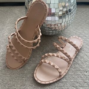 Olivia Miller neutral nude jelly sandals size 6